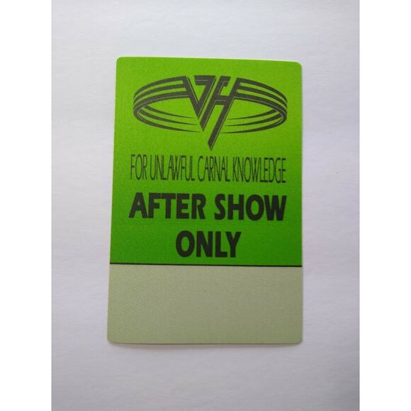 Van Halen Original Backstage Pass Original 1991 After Show Hard Rock Eddie Green - Picture 2 of 3